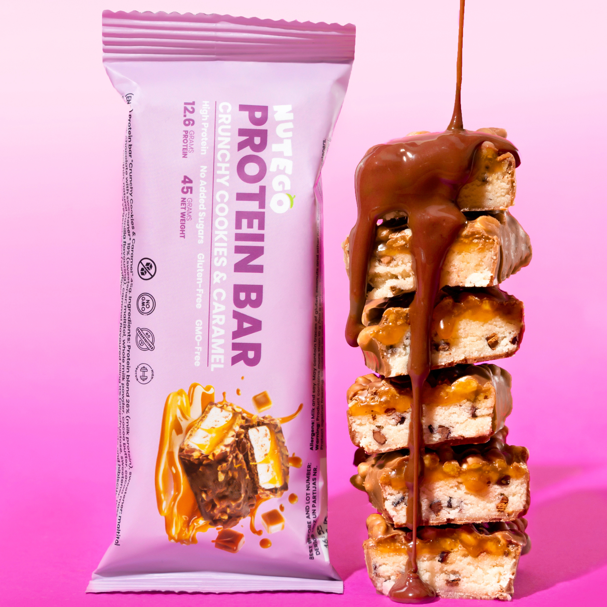 Baltymų batonėlis Traškus sausainis ir karamelė 45g